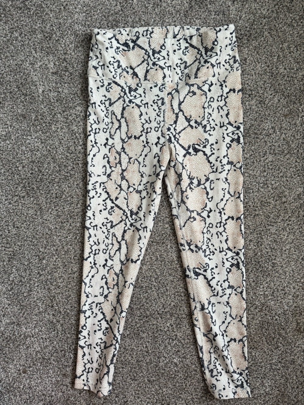 Allfenix Women's Neutral Snake Print Leggings - Beige & Black - Picture 3 of 5